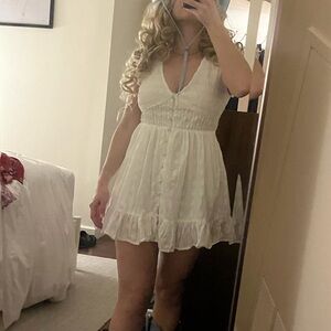 Anthropologie White Mini Dress